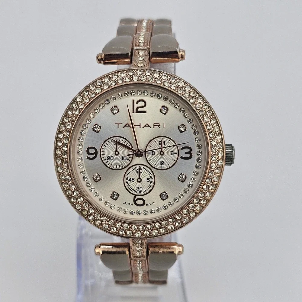 40MM Women's Watch Gray Dial Two Tone Bracelet Band 6.5